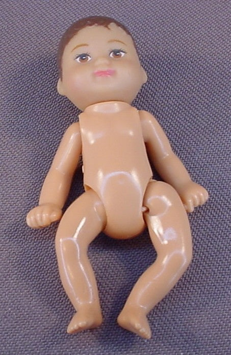 Barbie Baby Krissy Doll With The Original Outfit, Brown Hair, Brown Eyes Variation, 2 3/4 Inches Tall, Hispanic, 1990 Mattel, Vintage