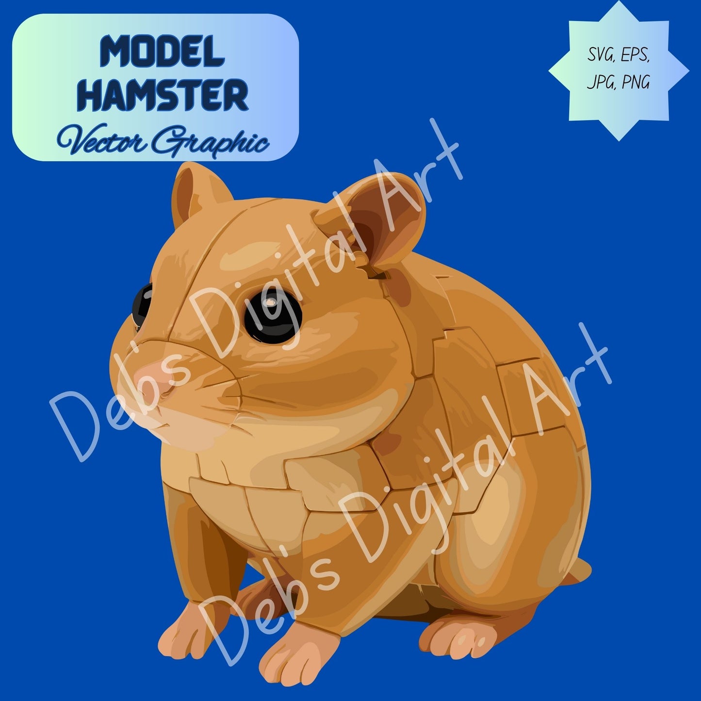 Cute Hamster Clipart | Orange Brown Model Kit Style Animal | Svg Png Eps Jpg | Transparent Background 300 DPI Digital Download