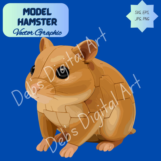 Cute Hamster Clipart | Orange Brown Model Kit Style Animal | Svg Png Eps Jpg | Transparent Background 300 DPI Digital Download