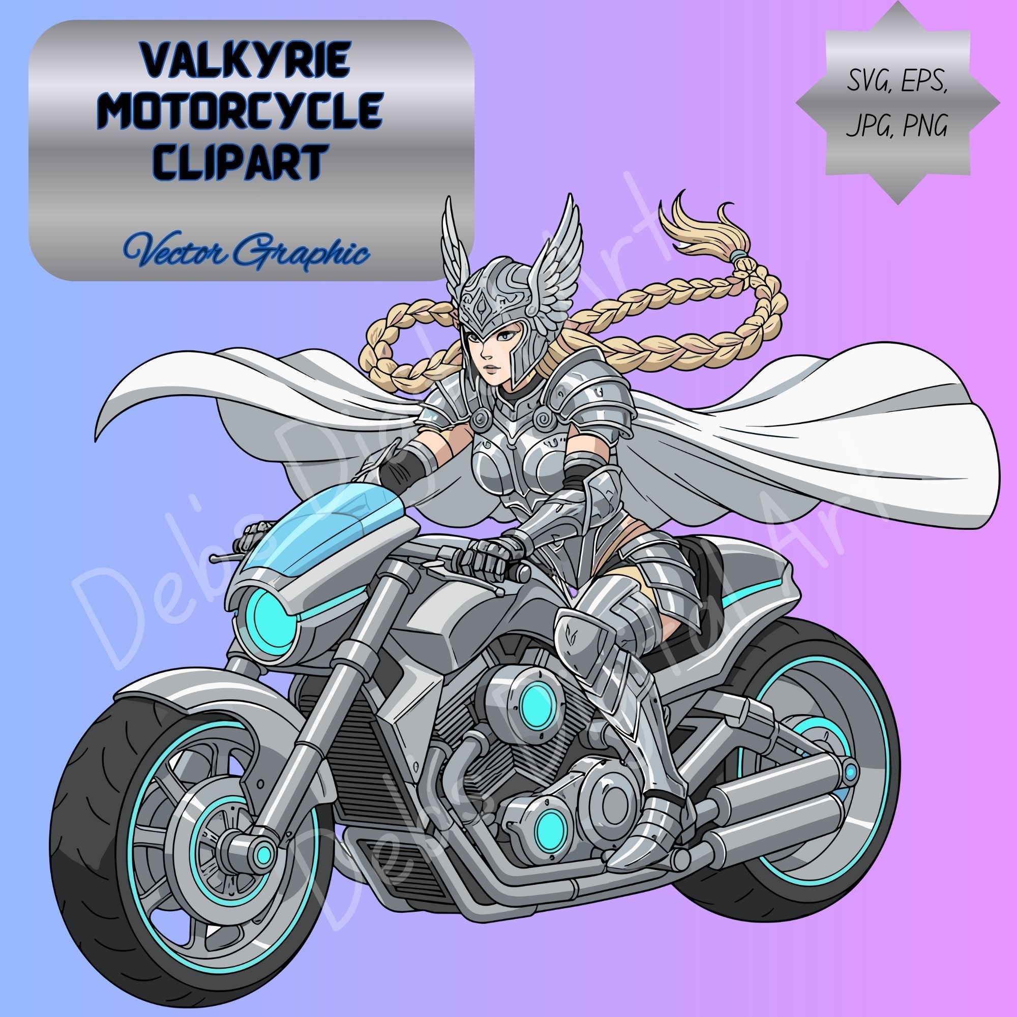Valkyrie Motorcycle Clipart Norse Viking Warrior Bike SVG PNG EPS JPG ...