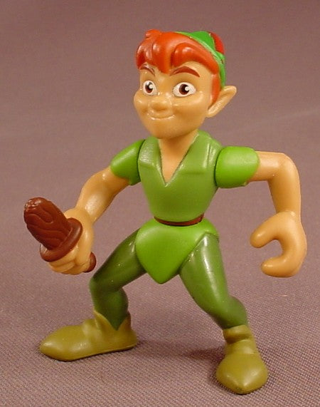 Disney Peter Pan Holding A Short Wooden Sword PVC Figure, 2 3/4 Inches Tall