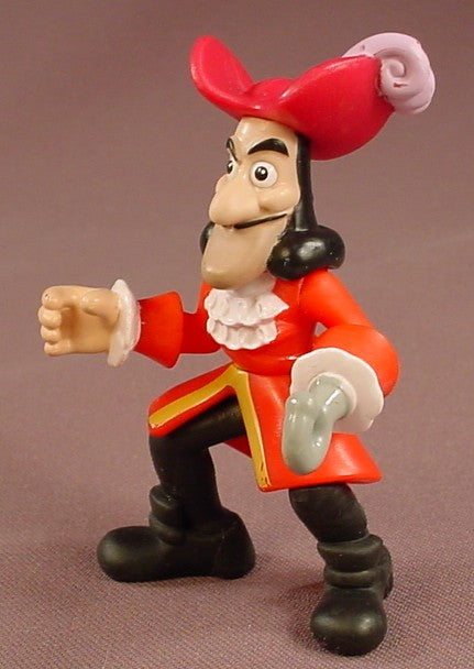 Disney Peter Pan Captain Hook PVC Figure, The Arms Move And He Swivels At The Waist