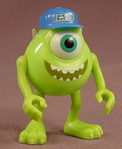 Disney Monsters Inc Mike Wazowski Wearing A Monsters University Hat Figure, The Arms And Legs Move