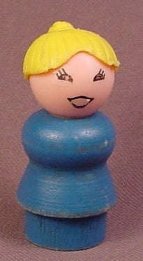 Fisher Price Vintage Woman Mom Mother Teacher With Yellow Ponytail