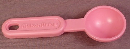 Fisher Price Vintage Large Pink Spoon With Round Head, 5 3/4 inches