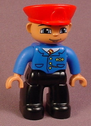 Lego Duplo 47394 Male Articulated Figure With Red Hat, Striped Tie,