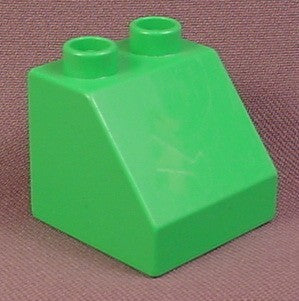 Lego Duplo 6474 Medium Green 2X2X1 1/2 Sloped 45 Brick