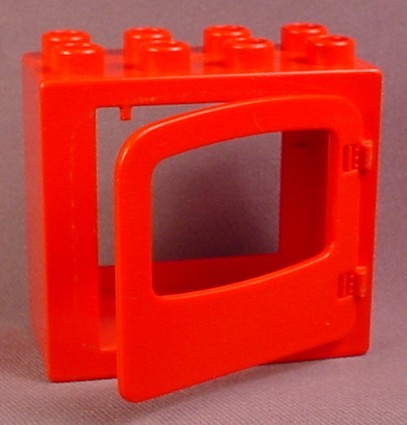 Lego Duplo 4253 Red Flat Rim Door Frame 2X4X3 With 4247 Red Door Wi