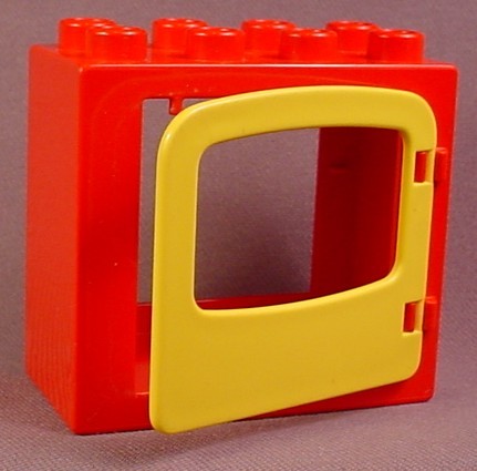 Lego Duplo 4253 Red Flat Rim Door Frame 2X4X3 With 4247 Yellow Door