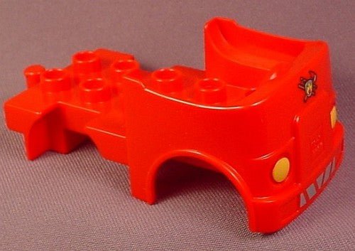 Lego Duplo 95462 Red Truck Vehicle Body With Fire Logo Pattern
