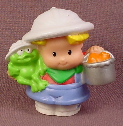 Fisher Price Little People 2007 Eddie With White Hat, Holding A Sil