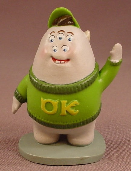 Disney Monsters Inc University Squishy The Five Eyed Monster Wearing An OK Fraternity Sweater PVC Figure