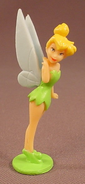 Disney Fairies Tinkerbell Fairy Dressed In Peter Pan Style Clothes PVC Figure On A Base, Figurine