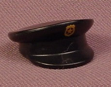 Playmobil Black Policeman Police Officer Hat With Gold Insignia