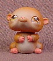 Littlest Pet Shop #36 Brown Hamster or Gerbil In Sitting Up Pose