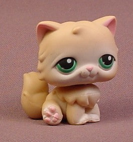 Littlest Pet Shop #129 Light Brown Or Tan Persian Kitty Cat Kitten