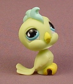 Littlest Pet Shop #858 Light Green Cockatoo Bird With Aqua Comb