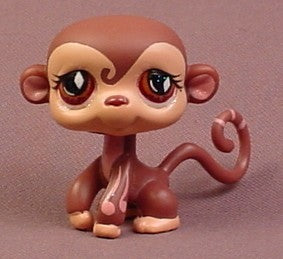 Littlest Pet Shop #745 Brown Monkey With Curl Of Hair