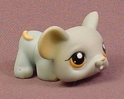 Littlest Pet Shop #988 Blue Gray Mouse With Orange Eyes