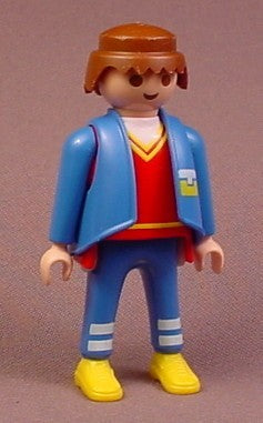 Playmobil Adult Male Baggage Handler Figure With Blue Jacket & Pant