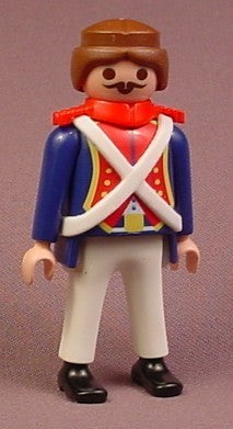 Playmobil Adult Male Naval Guard Figure With Moustache, Small Brown