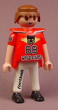 Playmobil Adult Male Football Player Figure In A Red Wildcats Jersey