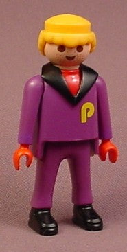 Playmobil Adult Male Skier Figure With Purple Suit, Black Collar