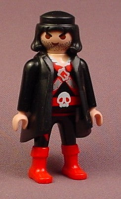 Playmobil Adult Male Pirate Captain In Red & Black Clothes