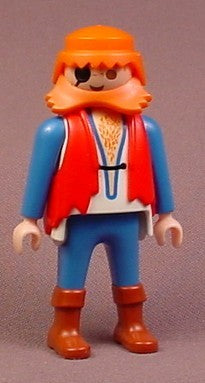 Playmobil Adult Male Prisoner Figure With Orange Hair & Mutton Chop