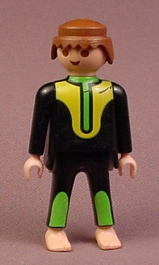 Playmobil Adult Male Diver Figure With Black Scuba Diving Wet Suit