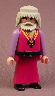 Playmobil Adult Male Druid Figure With Gray Shaggy Hair & A Beard,