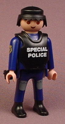 Playmobil Adult Male Policeman In A Black Bullet Proof Vest
