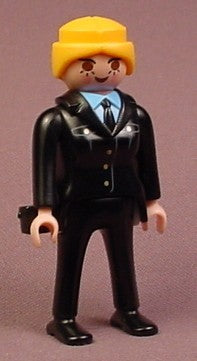 Playmobil Adult Female Police Officer In A Black Uniform & Tie