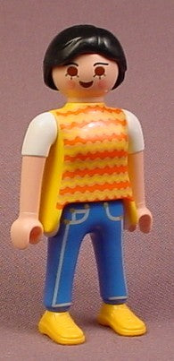 Playmobil Adult Female Figure In A Yellow Shirt