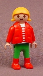 Playmobil Female Girl Child Figure In A Red Jacket