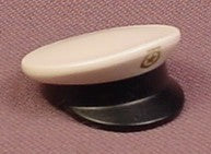 Playmobil White Peaked Uniform Cap Or Hat With A Black Bill