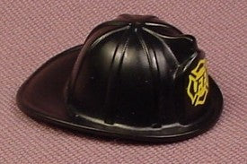 Playmobil Black Firefighter Helmet With Yellow Logo, Fireman