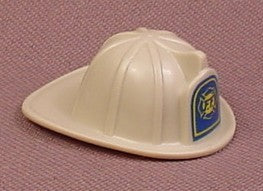 Playmobil Gray Firefighter Helmet With Blue Logo, Fireman
