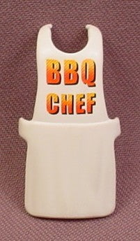 Playmobil White Full Length Apron With BBQ Chef Printed On It