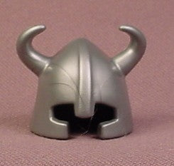 Playmobil Silver Gray Bullet Shaped Helmet With 2 Horns, Knight