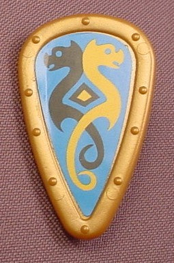 Playmobil Gold Teardrop Shield With A Black & Yellow Dragons Sticker