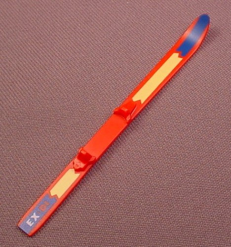 Playmobil Red Adult Size Snow Ski With A Blue & Yellow Pattern