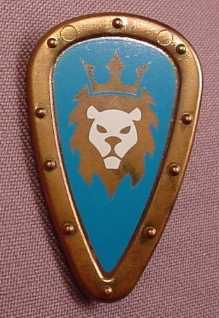 Playmobil Bronze Or Brass Teardrop Shaped Shield With A Lion