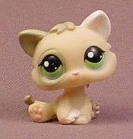 Littlest Pet Shop #1074 Cream & Gray Baby Kitty Cat Kitten With Gre