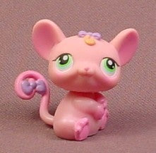 Littlest Pet Shop #303 Pink Rat Or Mouse With Green Eyes