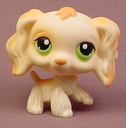 Littlest Pet Shop #347 Tan Cocker Spaniel Puppy Dog With Green Eyes