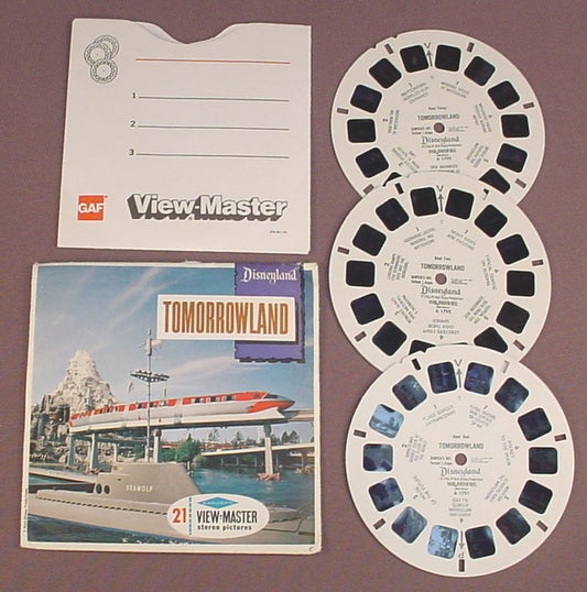View-Master Set Of 3 Reels, Disneyland Tomorrowland, A 179, A179, With The Packet & Sleeve, Sawyer's Inc