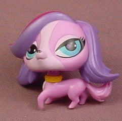 Littlest Pet Shop #2697 Pink & Purple Maltese Puppy Dog