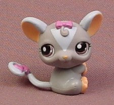 Littlest Pet Shop #1203 Gray Rat or Mouse With Purple Eyes