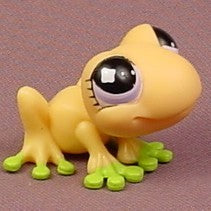 Littlest Pet Shop #929 Yellow Frog With Purple Diamond Eyes